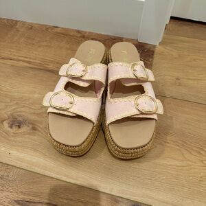 Mi.iM Pink Espadrille Double-Buckle Sandals